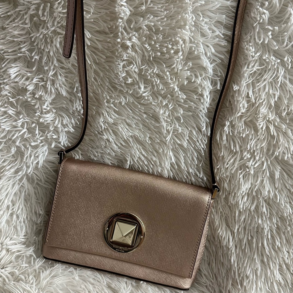 Kate Spade Sally Newbury Lane 100% Leather Crossbody Bag In Rose-gold - NWOT